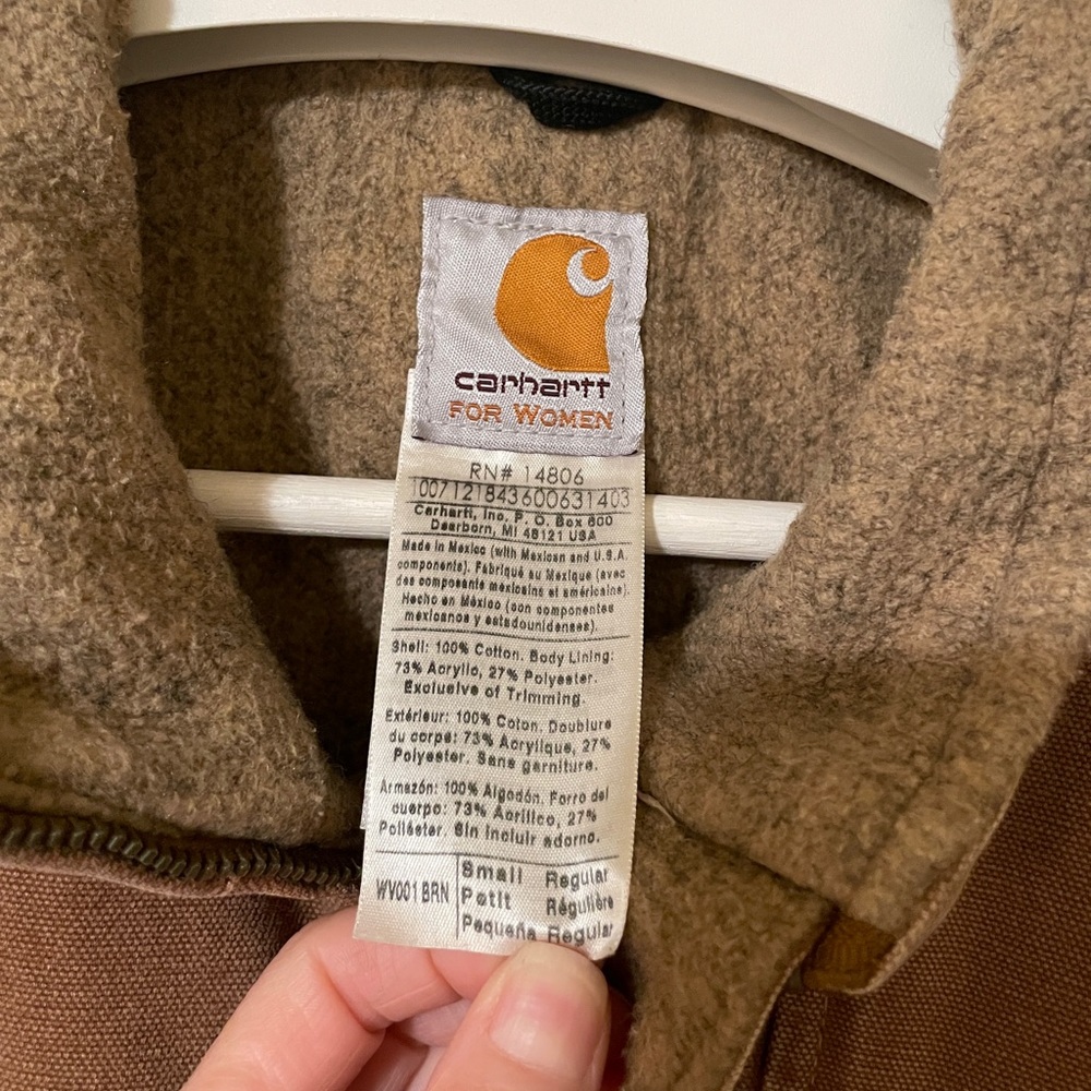 Carhartt Women's Vintage Fleece-Lined Mock-Neck Duck Canvas Vest Size Small - Picture 5 of 14